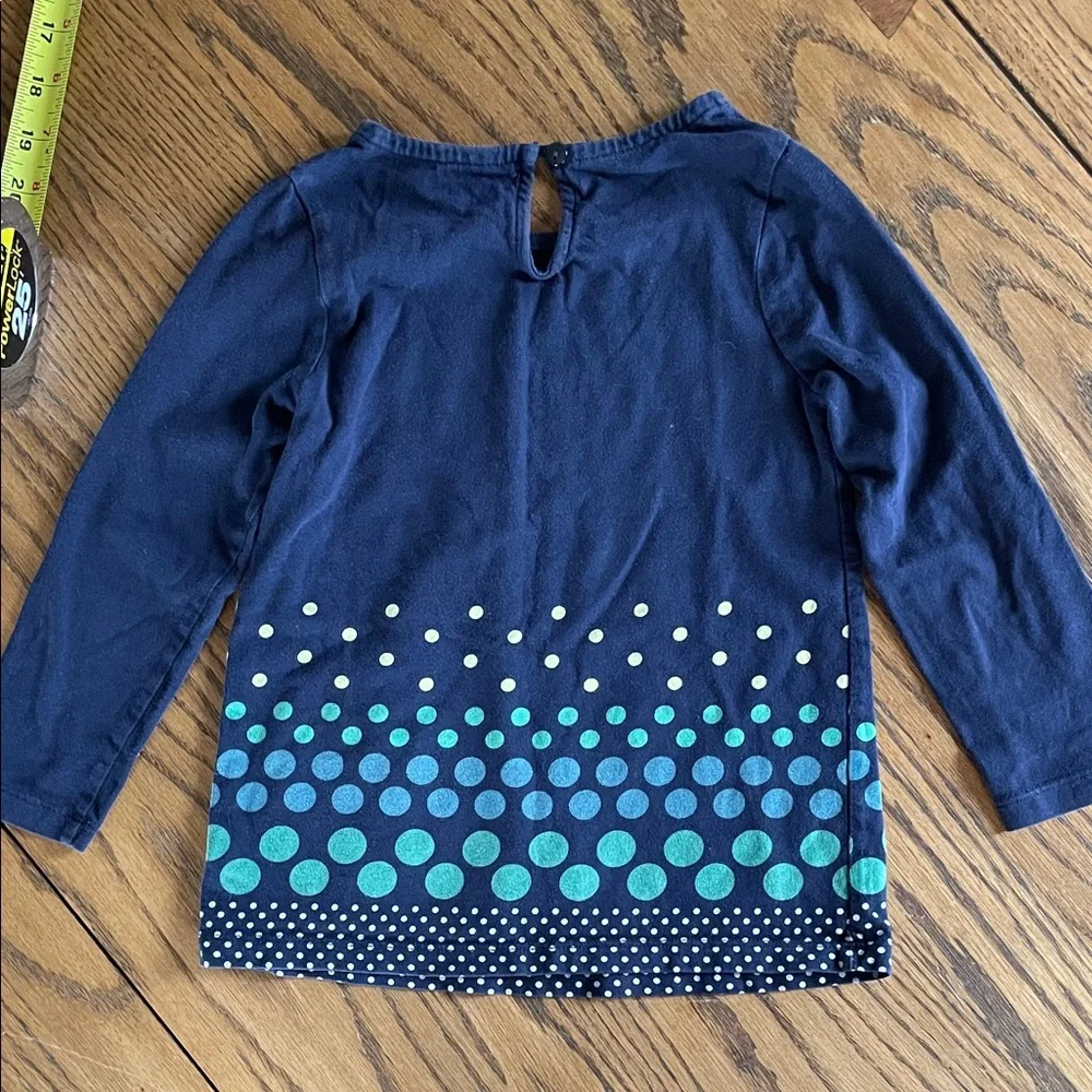 BabyGap  Blue Long Sleeve with Green,Teal and White Dots size 4
